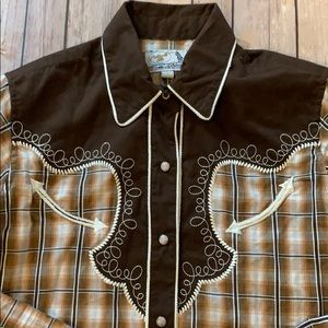 Panhandle Slim Retro Western snap up shirt size S